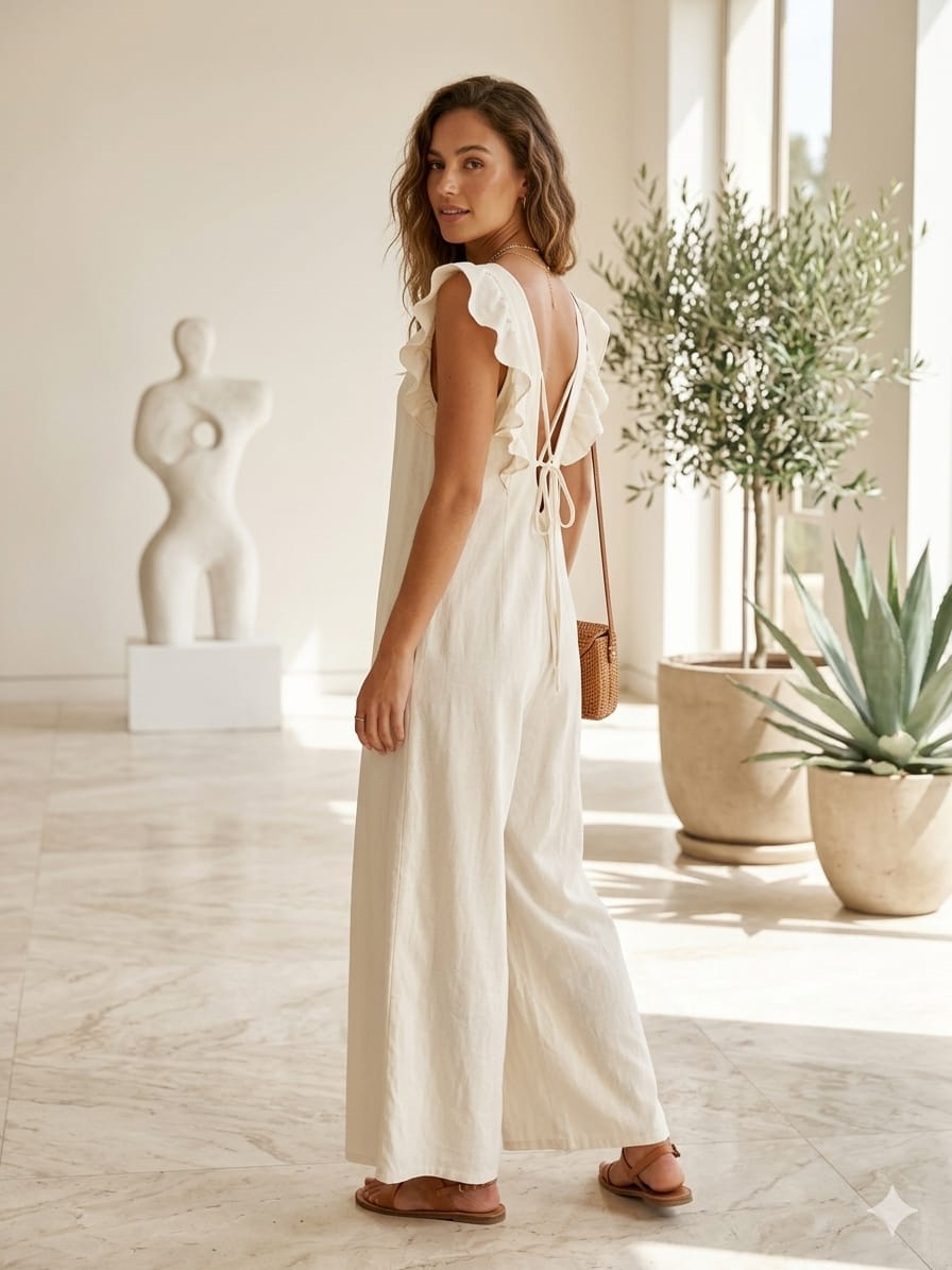 Tuta in Cotone Beige